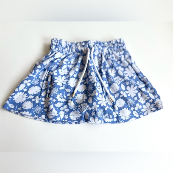 Cat & Jack Blue and White Floral Pattern SKORT with Drawstring - Toddler Girl 3T - Picture 6 of 6